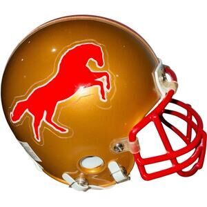 1983-85 Gold Red Birmingham Stallions USFL UFL Mini Football Helmet Size 3.5